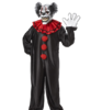 costume de clown et le masque avec la bouche en mouvement