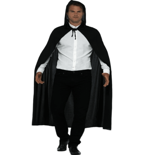 Black Fabric Cape 54 cm long black Halloween robe