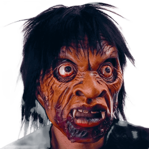 'Voo doo' living dead zombie horror mask with hair - Halloween