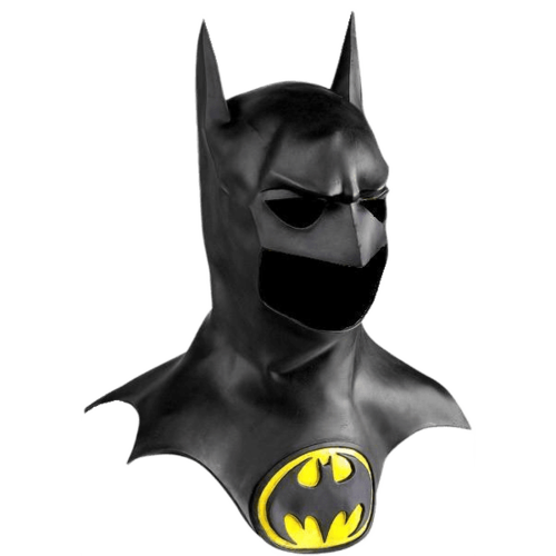 Batman mask 1989 movie latex with cowl and emblem - BATMAN
