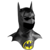 Batman 1989 movie latex mask with cowl and emblem - BATMAN