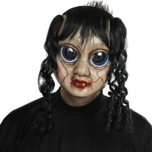 Sad sally doll horror face mask with hair - Halloween
