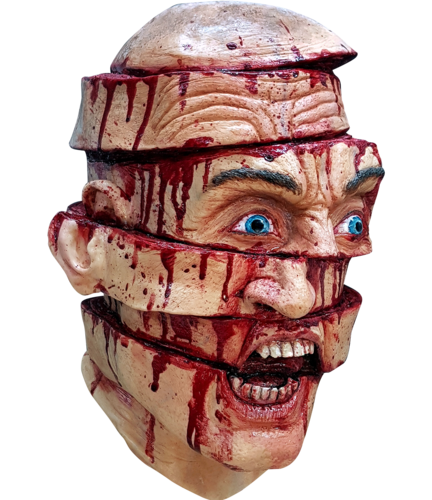 Halloween Horror Maske in Scheiben geschnitten