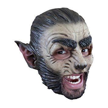 OLD LADY WOMAN CHINLESS HEAD MASK WITH CHINSTRAP LATEX HORROR HALLOWEEN 