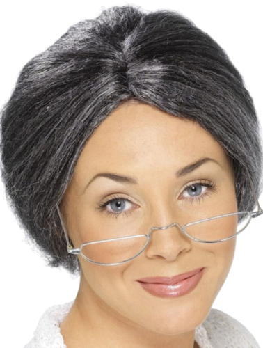 A ladies realistic wig grey