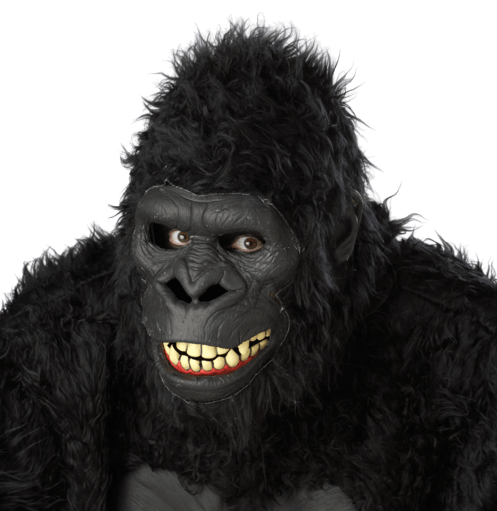 Gorilla Mask Latex With Black Hair