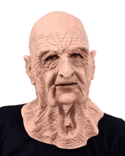 Grandad wrinkly OLD MAN mask full head thick latex - REDUCED