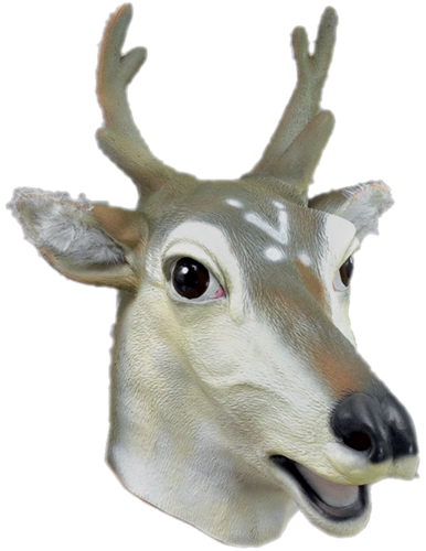 deer mask latex animal mask - deer mask full overhead