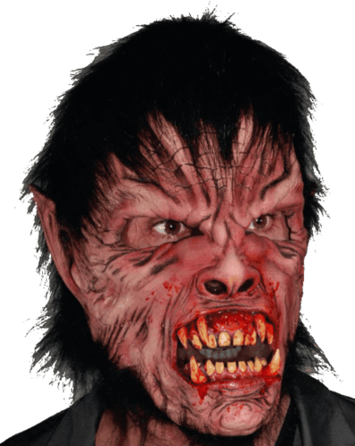 Werewolf mask with hair and teeth Wolfman mask - WEREWOLF
