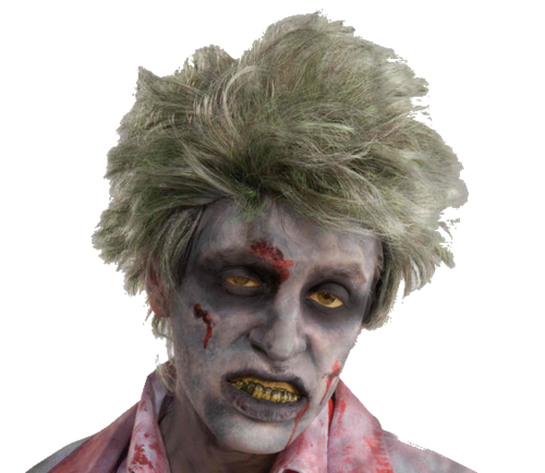 grey realistico corto della zombie parrucca grey zombie