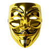 V for Vendetta mask Anonymous movie hacker gold