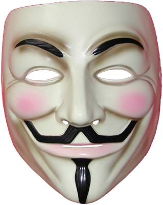 V for Vendetta Anonymous movie hacker mask yellow - Halloween