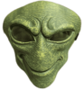 Maschera facciale in plastica dura aliena verde UFO maschera