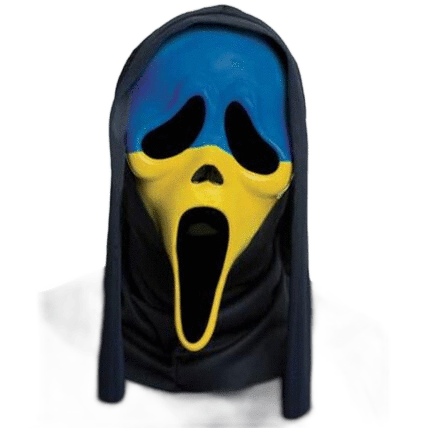 Scream Scary movie mask Ukraine Support Flag Ghostface