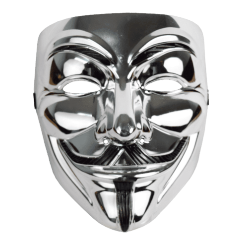 V for Vendetta mask Anonymous movie hacker silver